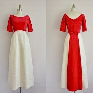 1950s red velvet dress